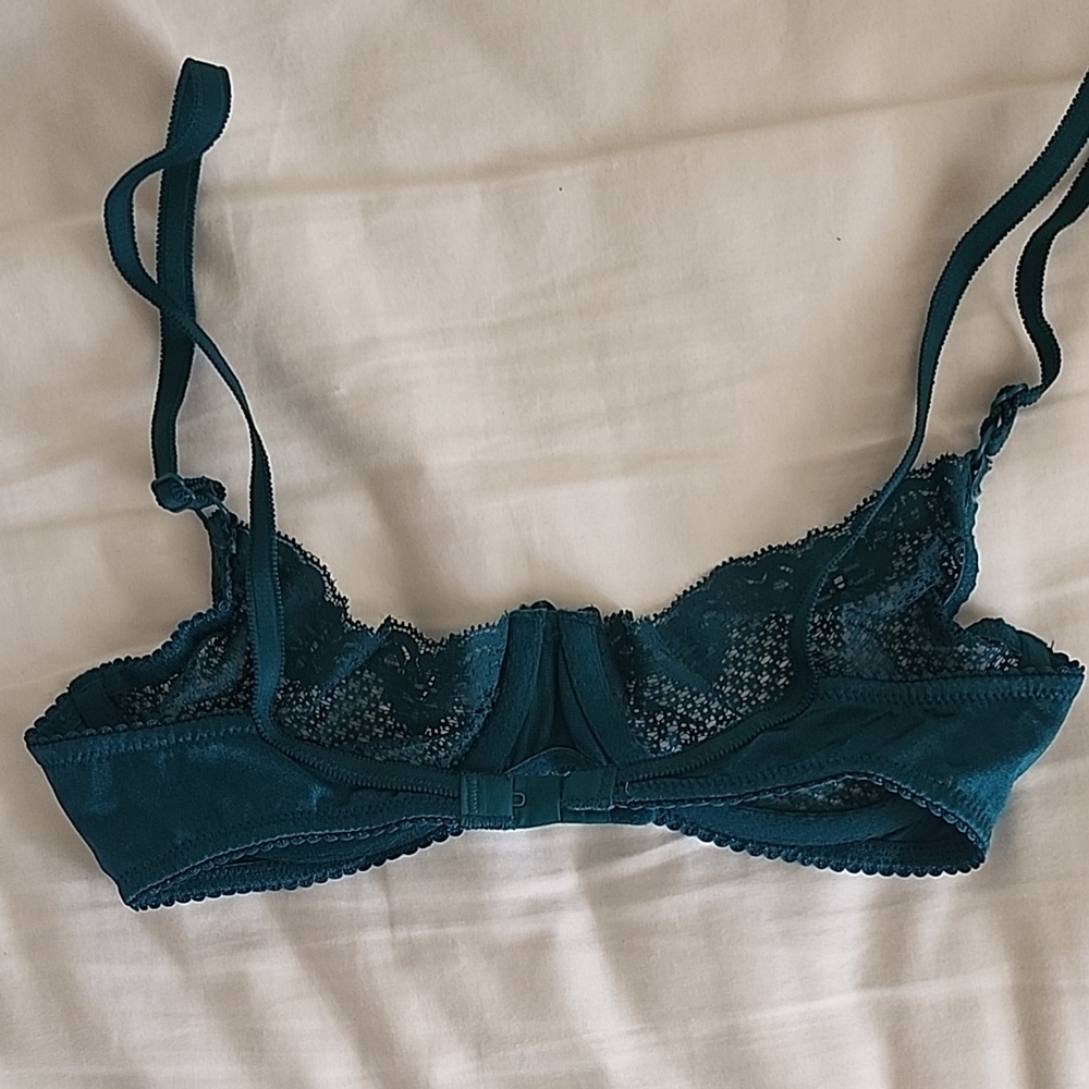 NWOT 32C Timpa Duet Teal Lace Bra - Picture 3 of 5